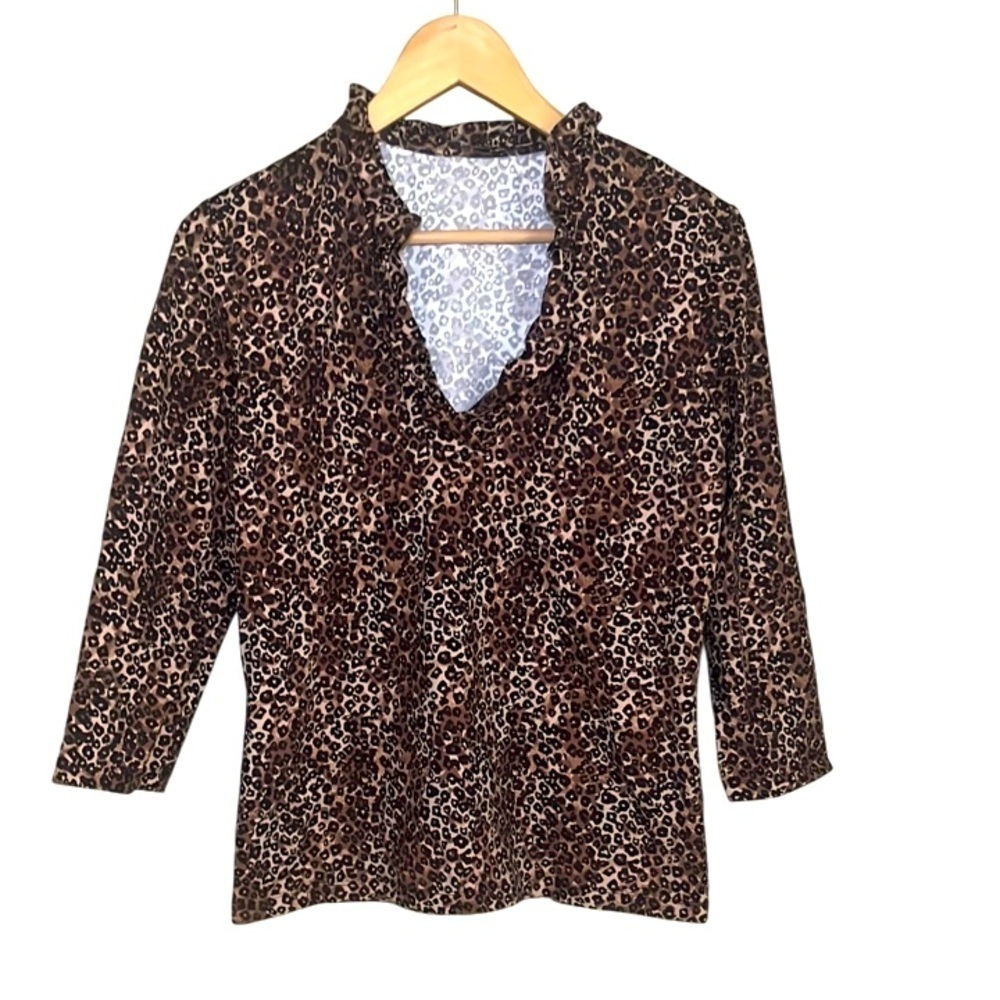 J McLaughlin Leopard Print Catalina Cloth Top Medium - Picture 2 of 7
